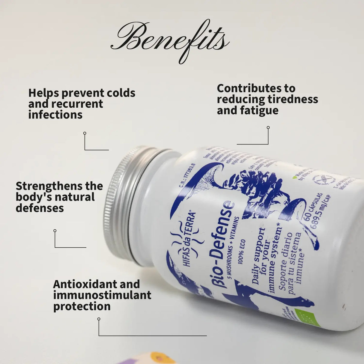 Bio Defense (Oyster, King Oyster, Lion’s Mane, Reishi and Shiitake powder) capsules