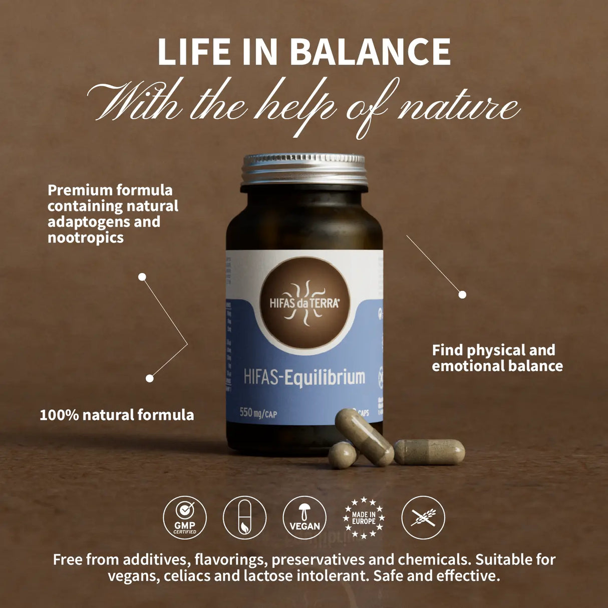 HIFAS-Equilibrium (Reishi, Lion’s Mane, Cordyceps) capsules