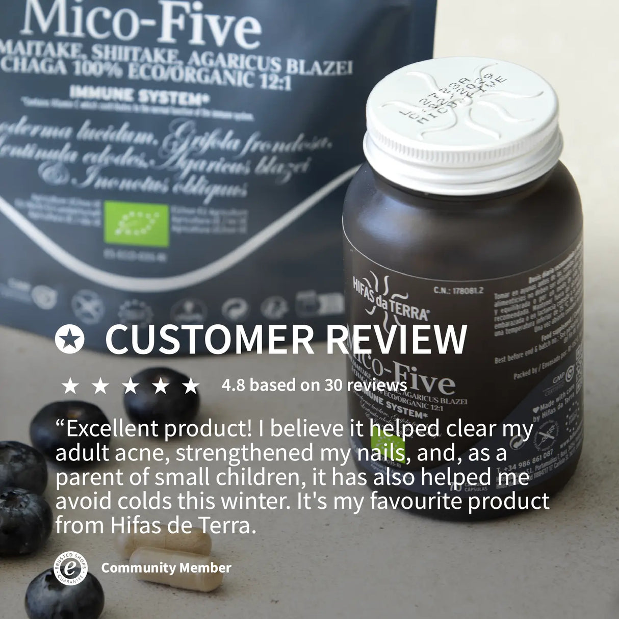 Mico Five (Chaga, Reishi, Maitake, Shiitake, Sun mushroom) Capsules