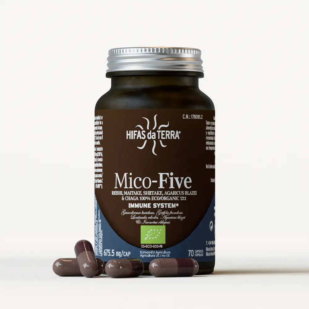 Mico-Five Pure extracts from Reishi, Shiitake, Maitake, Sun and Chaga Mushrooms